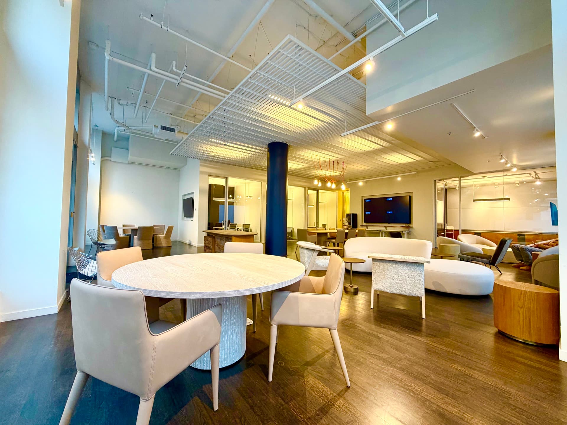 Interior lounge and meeting setup at localhost:howard venue