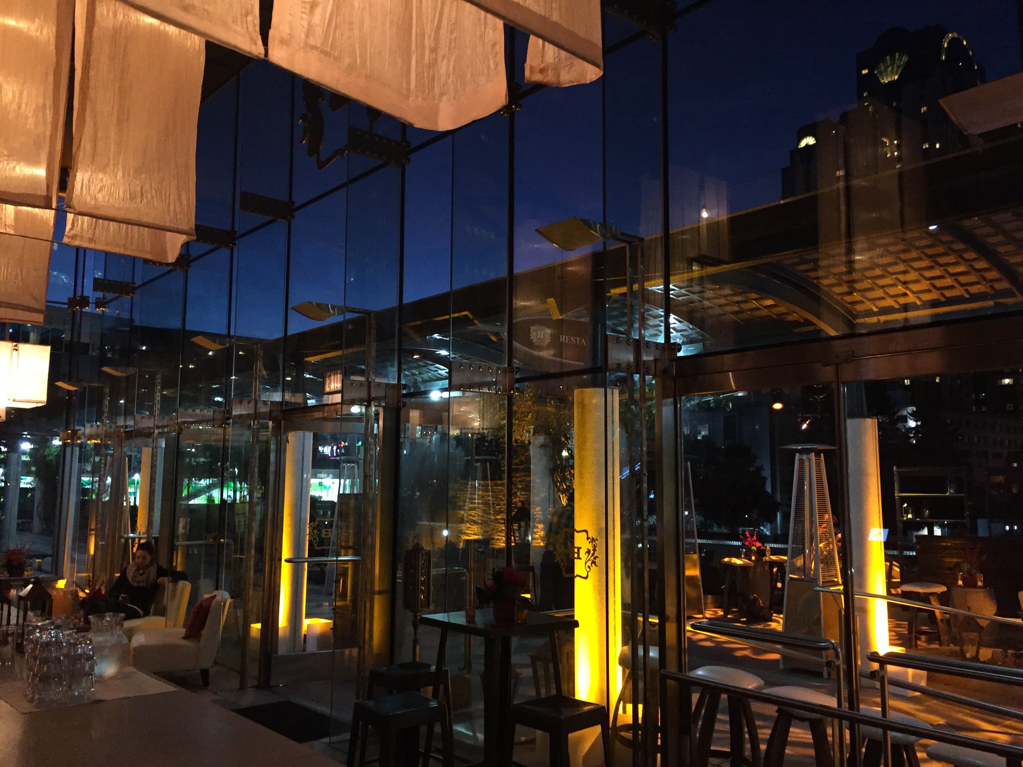 Local event staff supporting a rooftop networking reception at B Restaurant