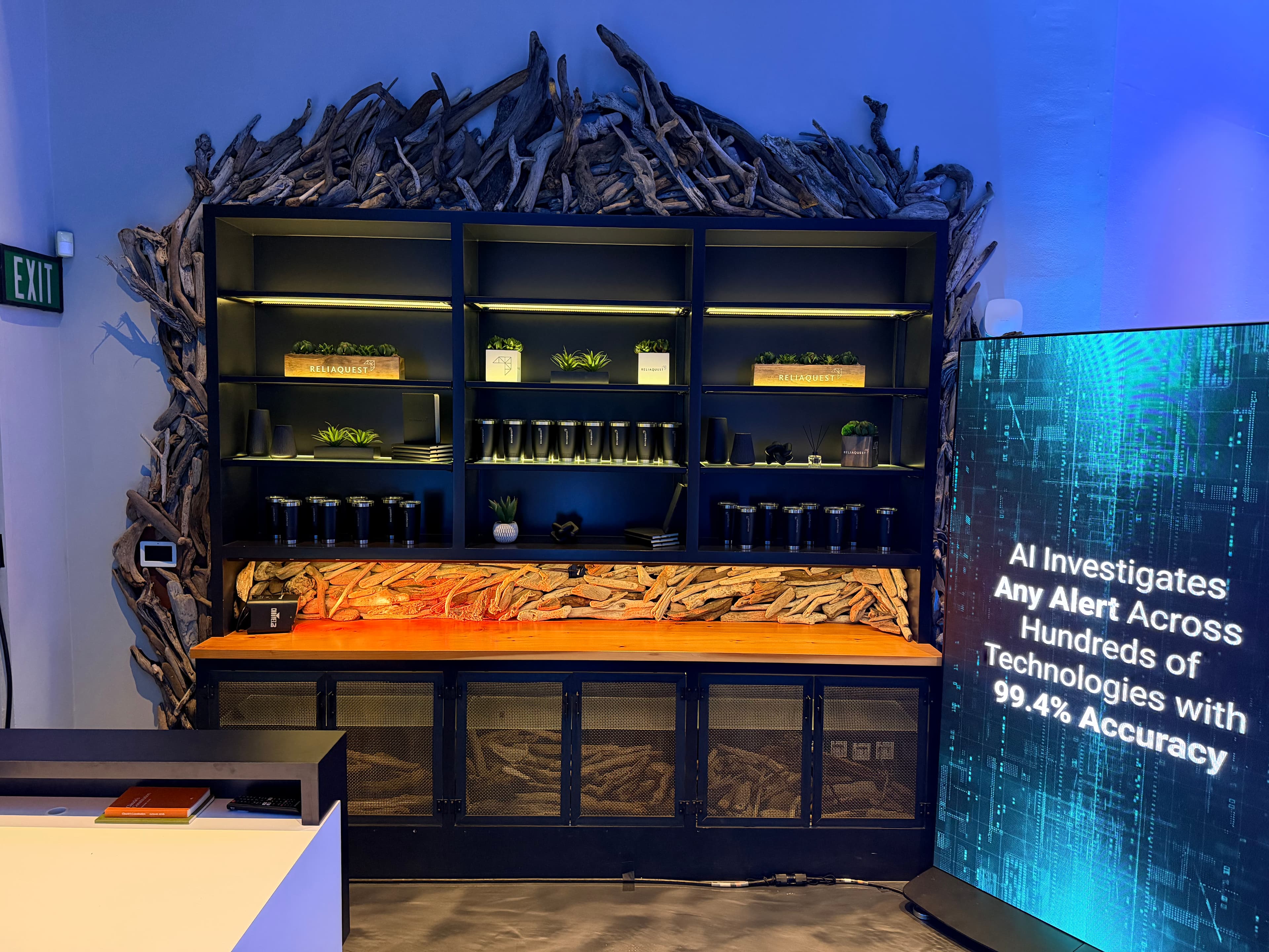 Production support team preparing staged programming areas